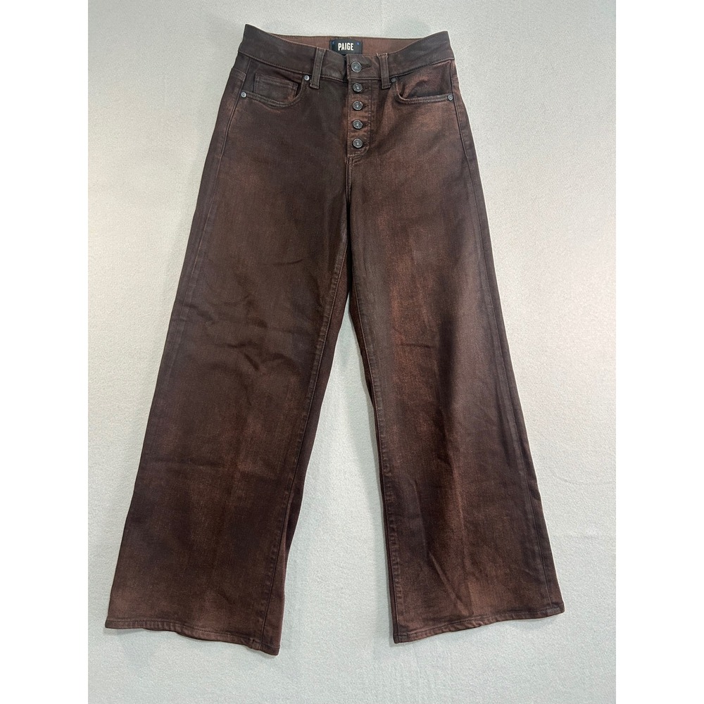 PAIGE Brown Wide Leg Flare Jeans